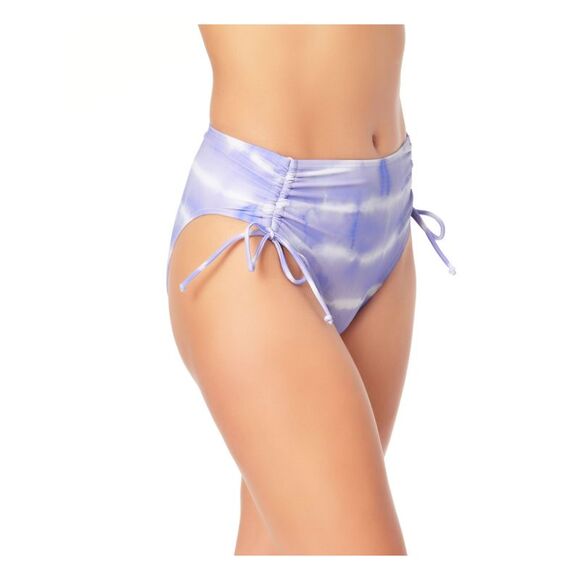 California Waves Women's Purple Cinch Drawstring High Waisted Swimsuit Bottom S - Picture 3 of 4